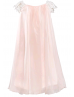 Ivory Lace Cap Sleeves Blush Pink Chiffon Flowy Bohemian Flower Girl Dress